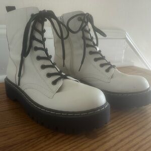 Sincerely Jules White Combat Boots